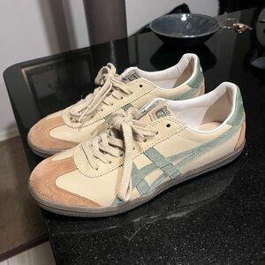 Onitsuka Tiger by Asics Beige and Green Sneakers